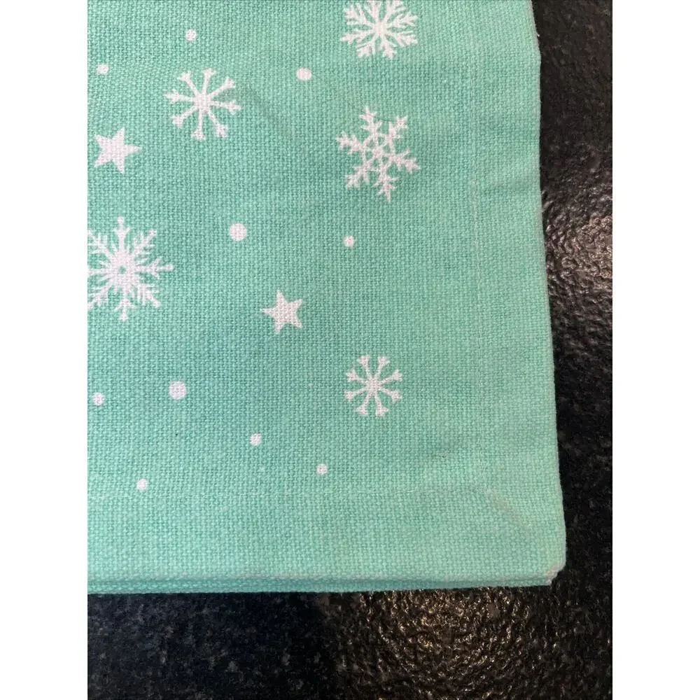 Johanna Parker Mint Green Santa Claus Christmas‎ Cotton PLACEMATS Set of 4 New